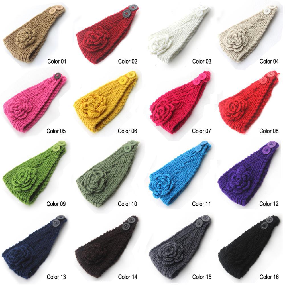 Embroidery bowknot Women's Knitted Head wrap Knitting wool crochet headband women cable