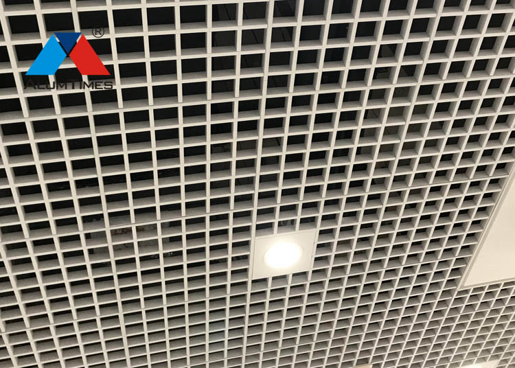 RAL Color Aluminium Grid Ceiling Perforated Suspended W25 X H80 X L440mm