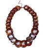 Buy cheap European and American retro exaggerated personality wild leopard resin necklace chain from wholesalers