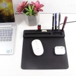 Desk Personalised Leather Promotional Wireless Charging Mouse Pad Custom Printed