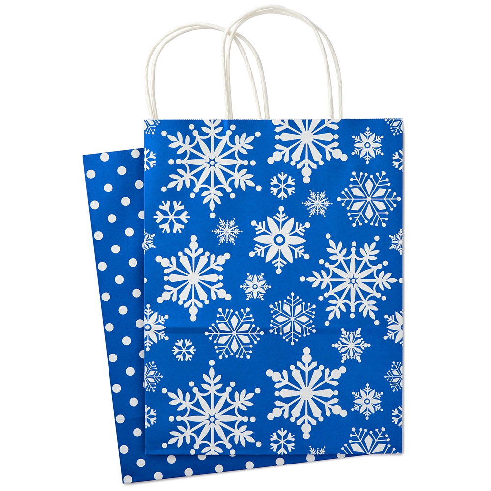 Customized Logo Merry Christmas Shopping Gift Packaging Twist Handle Kraft Paper Bag