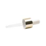 Anodized Gold Center Ring Plastic Bottle Dropper White Rubber Nipple Burette