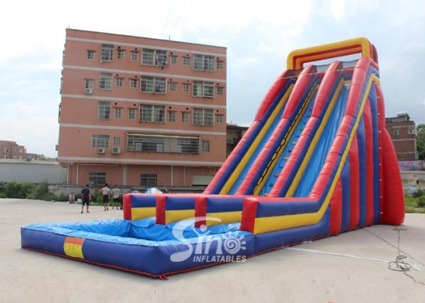Buy cheap 10m High Adults Giant Commercial Inflatable Water Slides Made of 0.55mm pvc tarpaulin from wholesalers