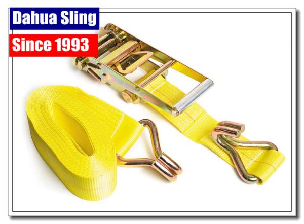 Double J Hooks Roof Ratchet Tie Down Straps , 3 Inch Ratchet Straps USA