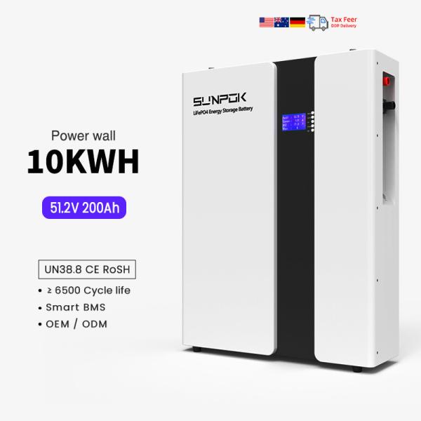 Lifepo4 Battery 48V 51.2V 10KWH Wall-mounted Lithium Battery 48Volt 200ah