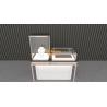 Buy cheap Anti Collision Curved Glass Jewelry Cabinet Golden Layered Jewelry Stands from wholesalers