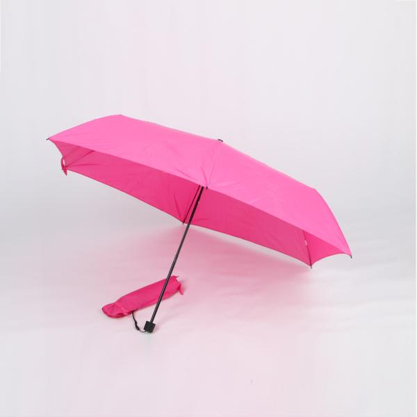 Buy cheap Pink Compact Three Fold Umbrella 19 Inch Portable Small Folding Umbrella from wholesalers