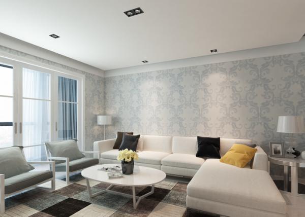 Buy cheap Ivory White Damask Pattern Victorian Wallpaper for Interior Decoration , Anti - static from wholesalers