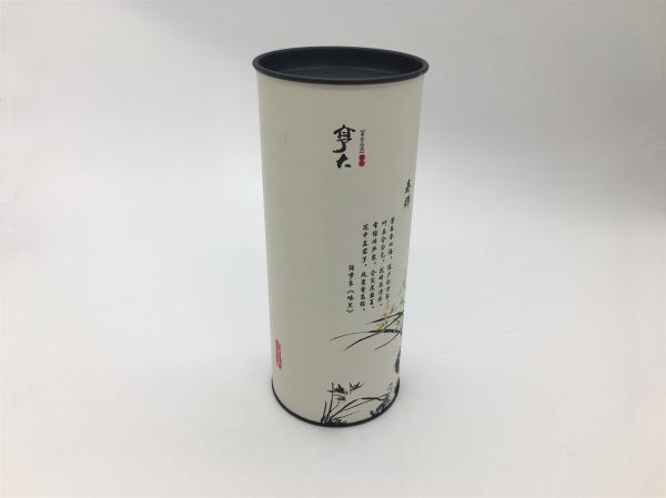 Buy cheap Customized Logo Food Grade Tea Box Waterproof Round Paper Can With Tin Lid 85x210mm from wholesalers
