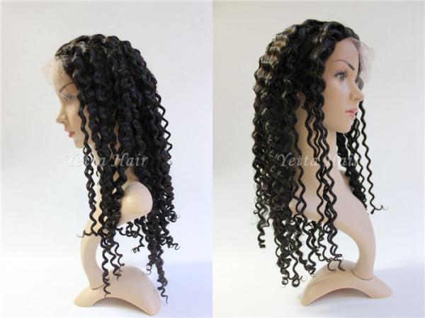 Buy cheap Smooth Virgin Deep Curly Hair / 100 Human Hair Lace Front Wigs With Baby Hair from wholesalers