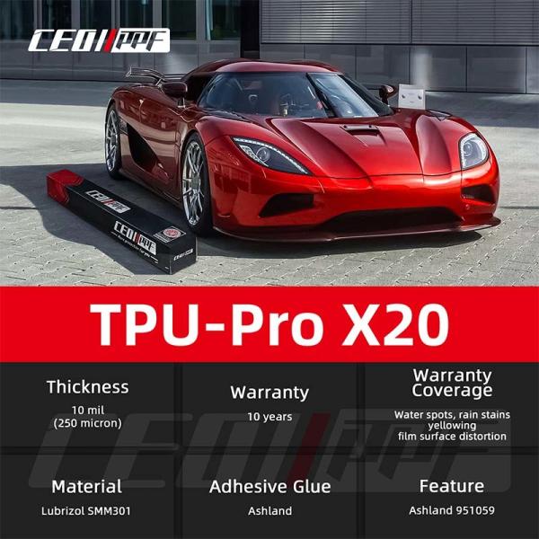 Buy cheap Glossy Hydrophobicity 254 Micron Car Paint Protection Film TPU PRO X20 1.52m from wholesalers