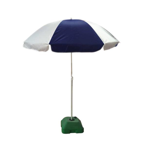 Buy cheap Outdoor Windproof Beach Umbrella Blue White With Rainbow Plastic Table from wholesalers