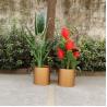 Buy cheap Paint baking technology golden round metal planter flower pot from wholesalers
