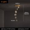 Buy cheap Luxury Crystal Chandelier For Staircase Gold Black Home drop light circle led light lamp(WH-NC-66) from wholesalers