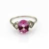 Buy cheap Fashion 925 Silver 7mmx9mm Oval Garnet Ring with Cubic Zirconia(R257) from wholesalers