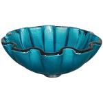 Round Tempered Glass Basin Bowl Green Bathroom 150mm Countertop Flower Shape