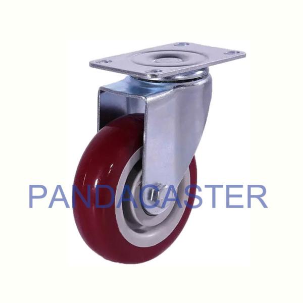 Buy cheap Red PVC Tread Wheel Zinc Plated Casters , 100mm Swivel Castor Wheels from wholesalers