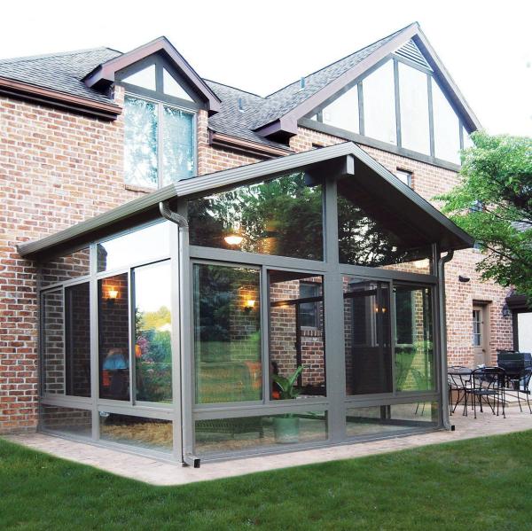 Low E Glass Sunroom Customized Size Prefabricated Aluminium Conservatory Sunroom