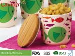 Multipurpose Bamboo Fiber Round Storage Boxes Non - Toxic Tasteless Phthalate