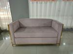 Elegant 112cm 68cm 220kg Stainless Steel Flannel Sofa