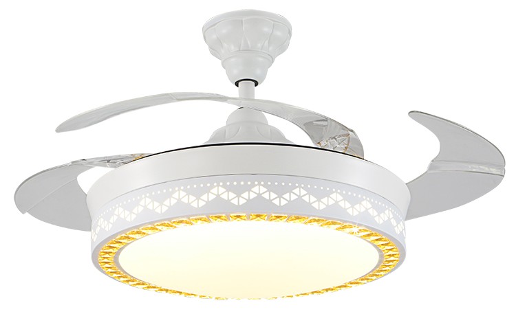 Modern Decorative 5250lm 70W White Foldable Ceiling Fan With Light For Home