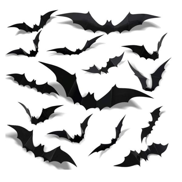 Buy cheap 12pcs PVC Halloween Christmas Ornaments 3D Stickers Black Bats For Wall Decor from wholesalers
