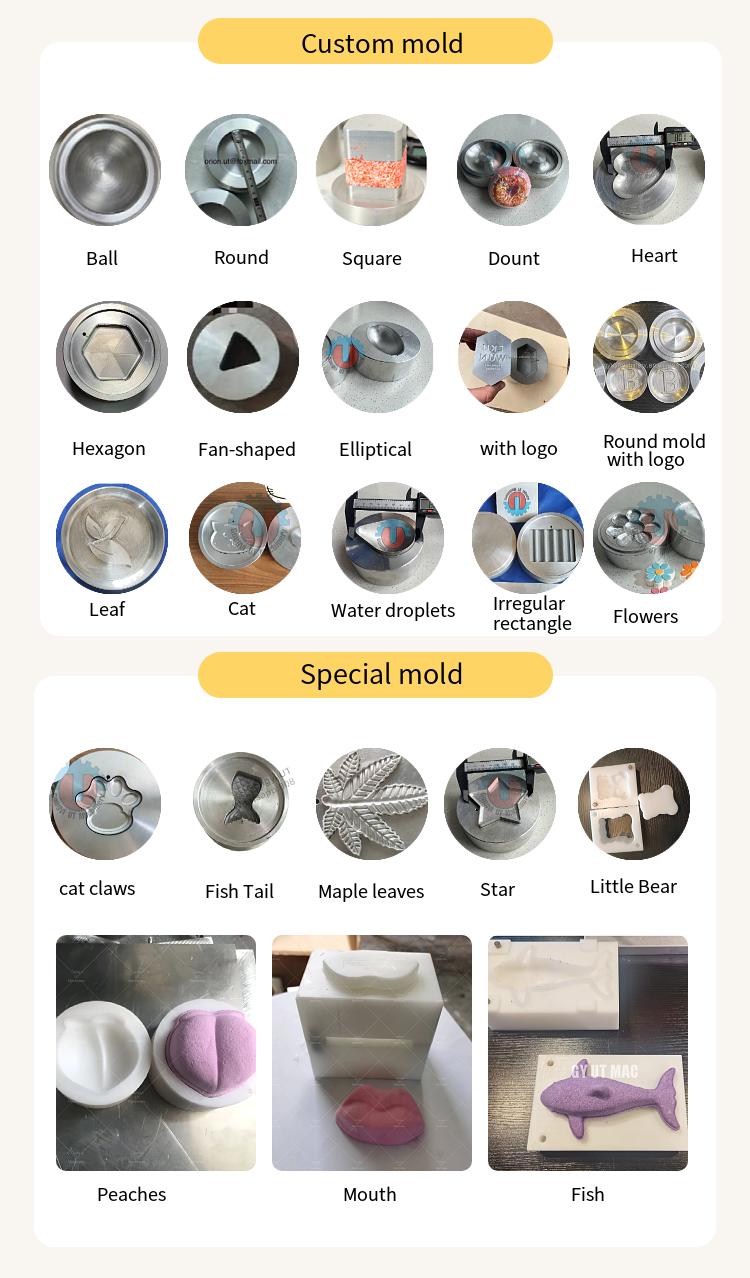Bath Shower Foot Bath Hand Spa Bath Bomb Making Machine with Customized Shape Mold