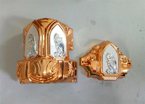 Buy cheap Religious Plastic Casket Corners With 80' Long Steel Bars Gold Color from wholesalers