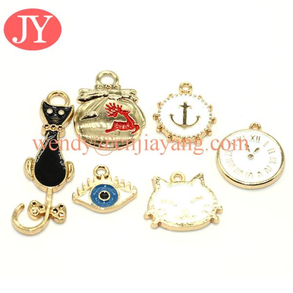 Buy cheap customized black enamle cat hanging plating epoxy gold metal tag from wholesalers