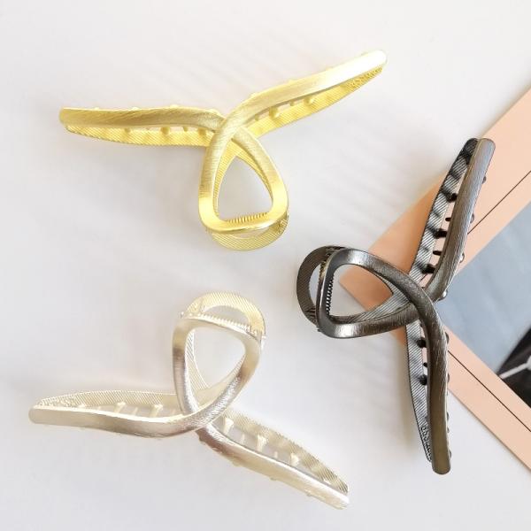 Ladies Gold Metal Claw Clip Barrettes For Thick Hair Large Pins Simple Women