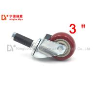 Buy cheap 3 / 4 Inch Grip Stem Caster Wheel Black Polyurethane Without Brake product
