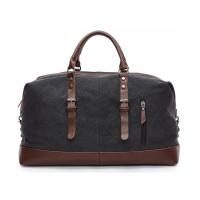 Buy cheap Large Casual Black Waxed Leather Canvas Travel Duffel Bags product