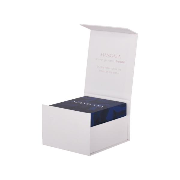 Buy cheap White Foldable Magnetic Flip Cover Rigid Paper Gift Box Packaging Candle from wholesalers