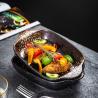 Buy cheap Rectangle Eclectic Ceramic Black Plate A Grade Porcelain With Two Ears from wholesalers