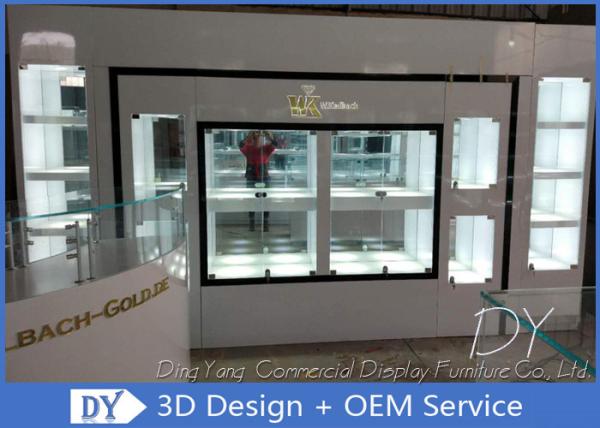 Buy cheap Fully Pre Assembly Modern Jewelry Showcases With MDF Wood + Glass + Lights from wholesalers