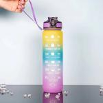 Purple Blue 25 Oz Water Bottle With Straw Custom Motivational Water Bottle With