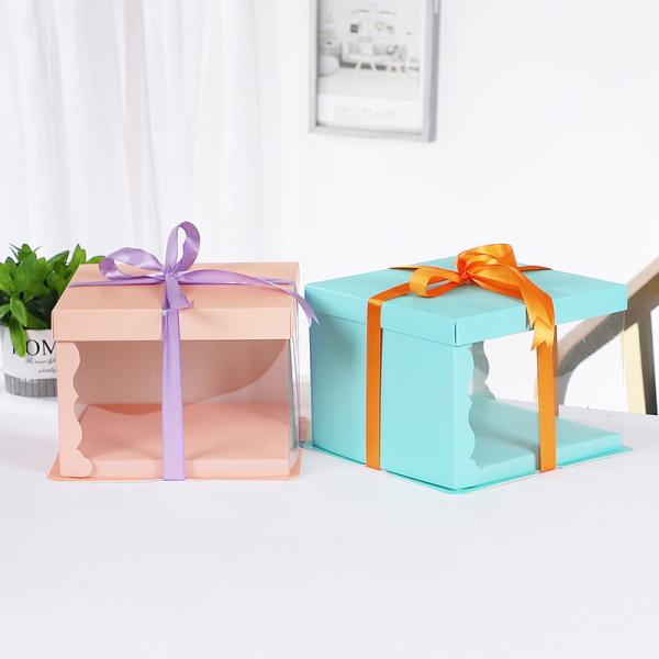 Buy cheap Recycled Birthday Cake Gift Packaging Boxes With Transparent Window from wholesalers