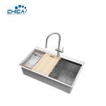 Buy cheap commercial topmount handmade house kitchen sink single bowl SUS304 stainless from wholesalers