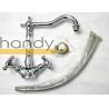 Buy cheap Brass Polished Chrome Kitchen Sink Water Faucet One Hole with Two Cross Handles for Home from wholesalers