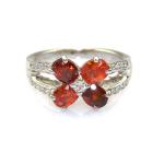 Design Women Jewelry 925 Silver Red Quatrefoil Cubic Zircon Ring(FR029)