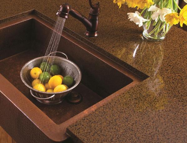 Buy cheap Artificial Quartz Slab Countertops Coffee Brown Color Kitchen Island Stone from wholesalers