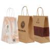 Buy cheap Printed Brown Kraft Paper Lunch Bags Packaging With Flat Paper Handle Supplier from wholesalers