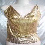Top quality hot sale cheap Gold Color Metallic Sequin Cloth metal Mesh curtain