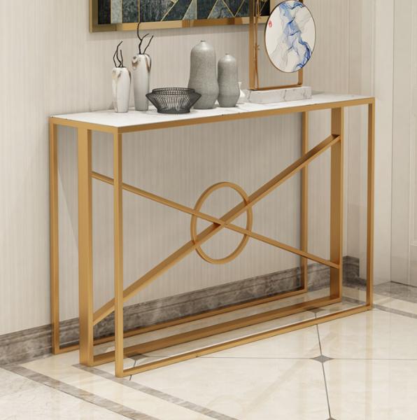 Buy cheap Contemporary Marble top Gold Metal Frame Console table Hallway table from wholesalers
