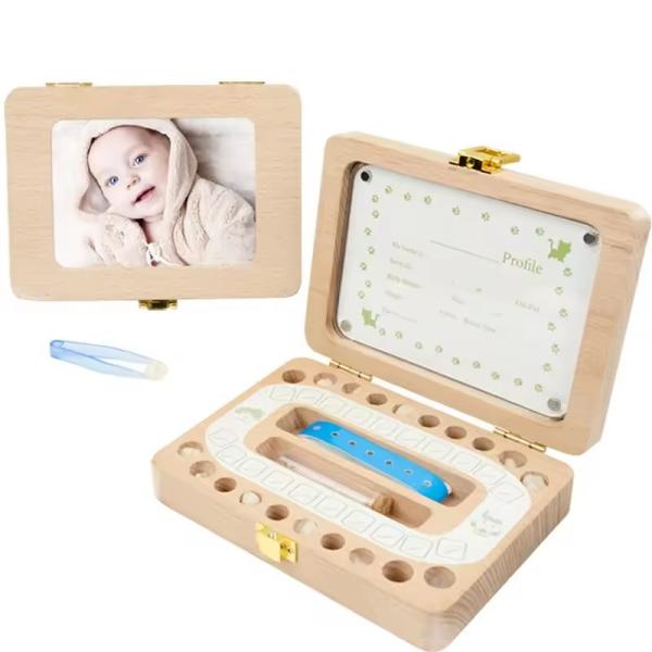 Buy cheap Wooden Baby Tooth Box Wooden Organizer Storage Newborn Baby Kid Gift Souvenir Case from wholesalers