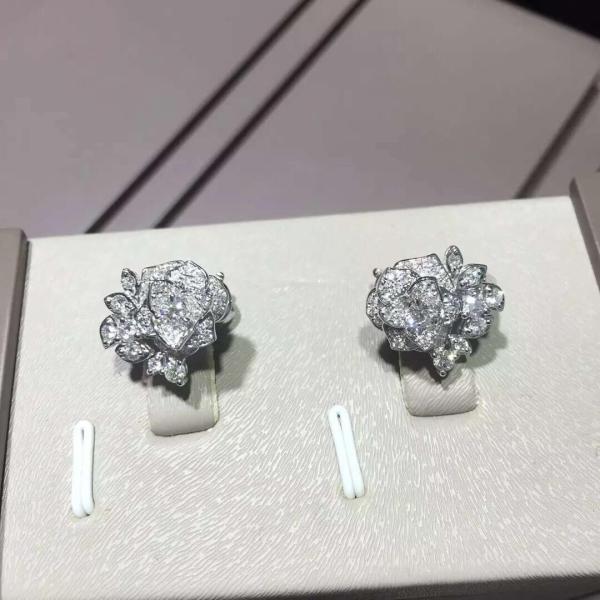 Buy cheap Piaget brand jewelry 18kt Piaget Rose earrings in 18K white gold set with 72 brilliant-cut diamonds (approx. 0.45 ct). from wholesalers