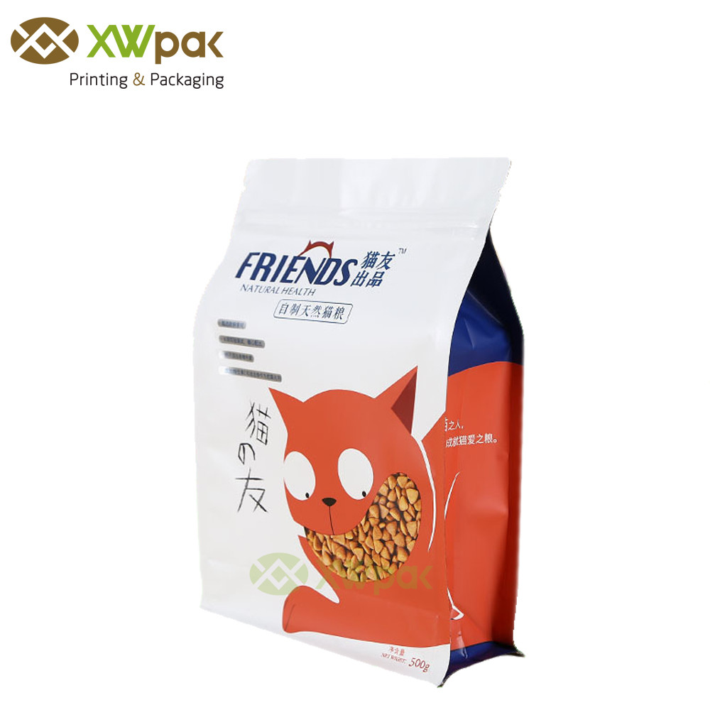 Resealable Pet Dog Dry Food Packaging Bags Bottom Gusset Plastic Animal Feeding