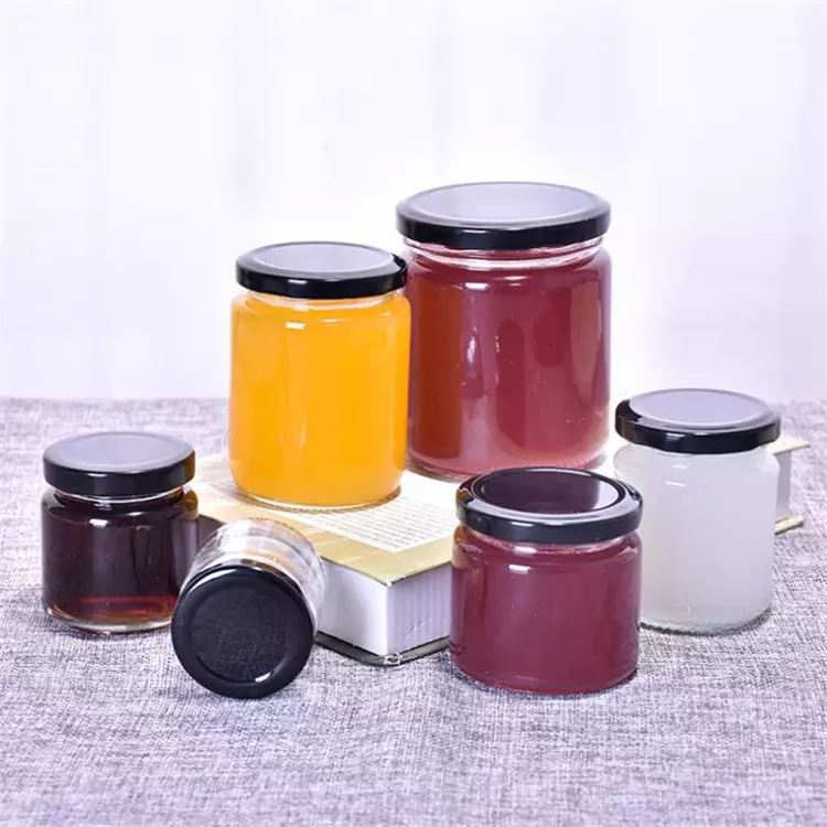 Black Plastic Sealed Wide Mouth 30ml 60ml 90ml 120ml 180ml 250ml 500ml Round Glass Jar