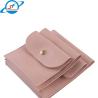 Buy cheap High end custom logo pu leather Microfiber Button Jewelry Pouch white pink velvet drawer jewelry gift bag pouch with log from wholesalers