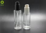 80ml 100ml Cosmetic Lotion Round Clear Gel Lotion Empty Glass Pump Bottle